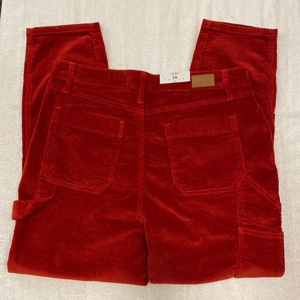 Judy Blue Slim Fit High Waist Rust Cotton Stretch Corduroy Jeans Size 29 - Picture 9 of 15